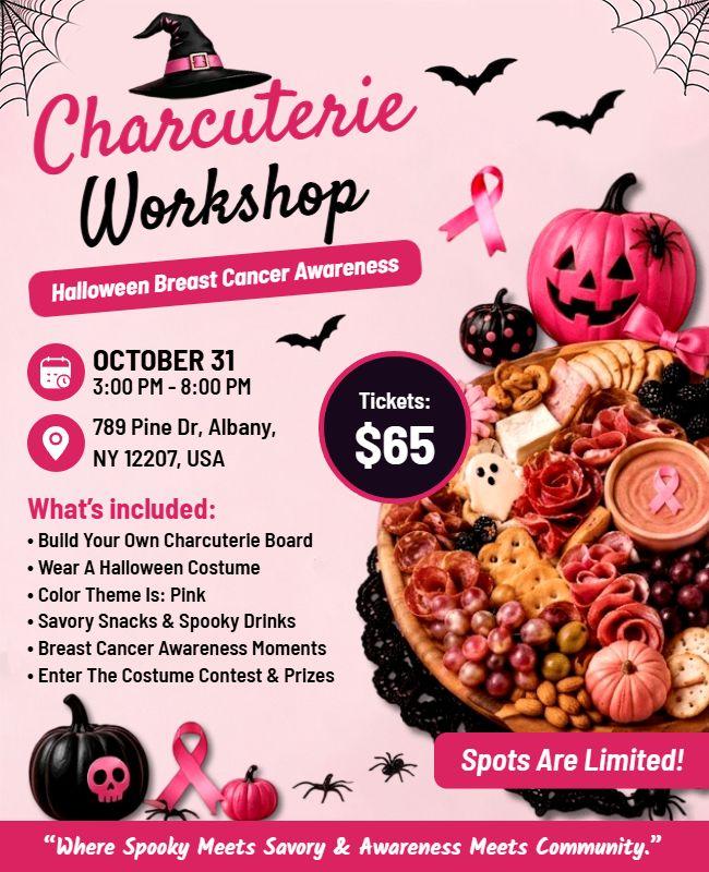 Halloween Breast Cancer Charcuterie Workshop Flyer Template