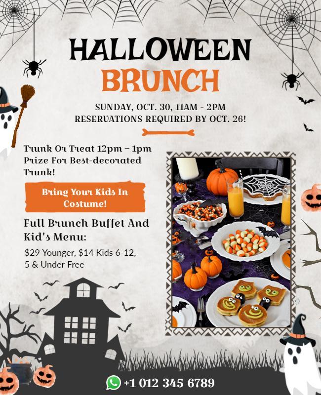 Halloween Brunch Event with Costume Contest Flyer Template