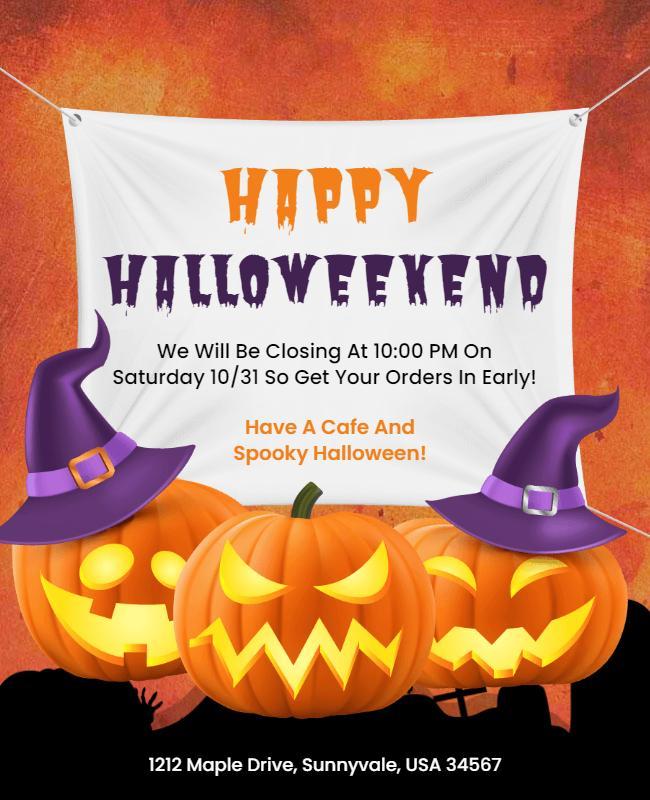 Halloween Cafe Event Promotional Flyer Template