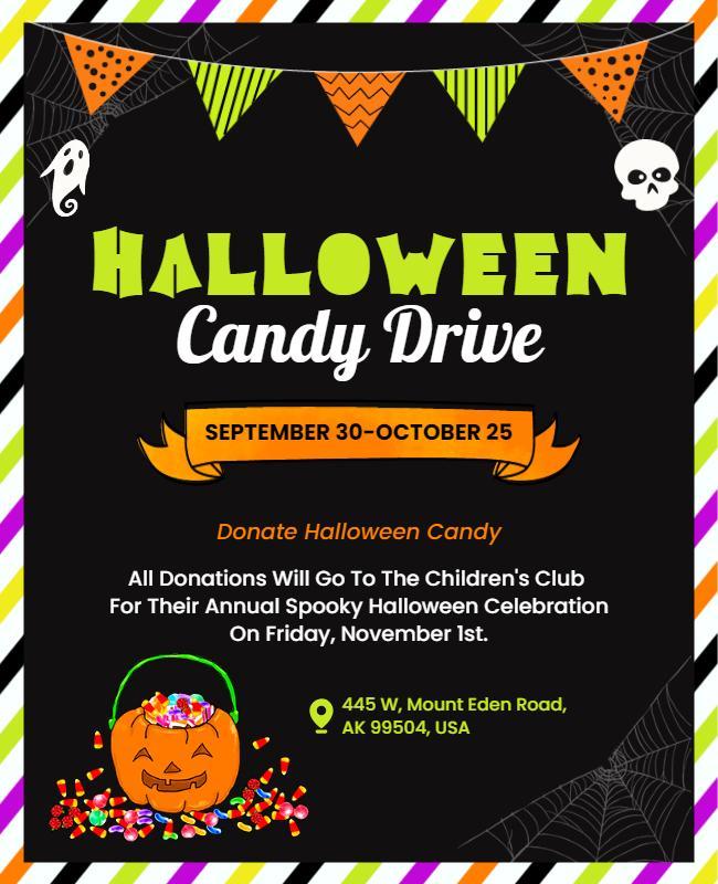 Halloween Candy Donation Drive Flyer Template