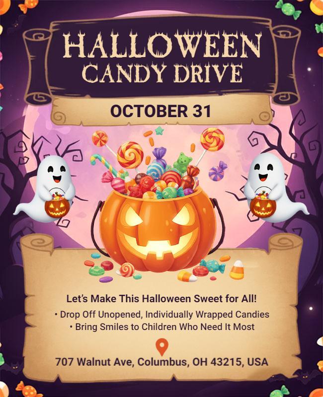 Halloween Candy Drive Event Flyer Template