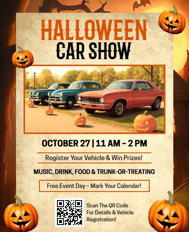 Halloween Car Show Event Flyer Template