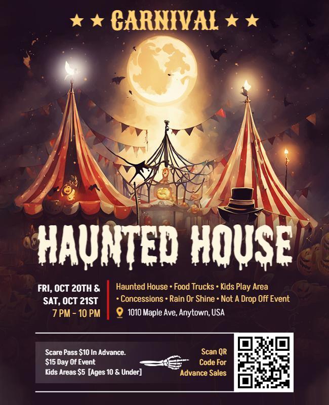 Halloween Carnival Haunted House Flyer Template