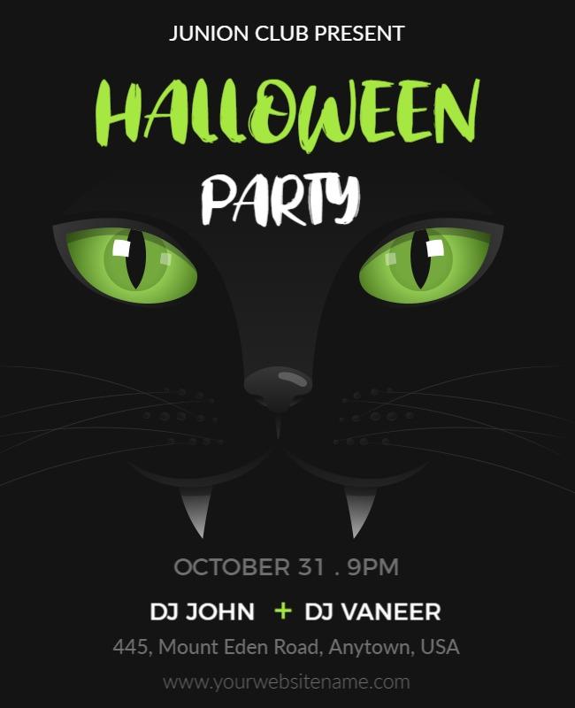 Halloween Cat Theme Party Flyer Template