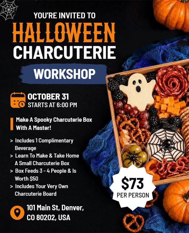 Halloween Charcuterie Workshop Event Flyer Template