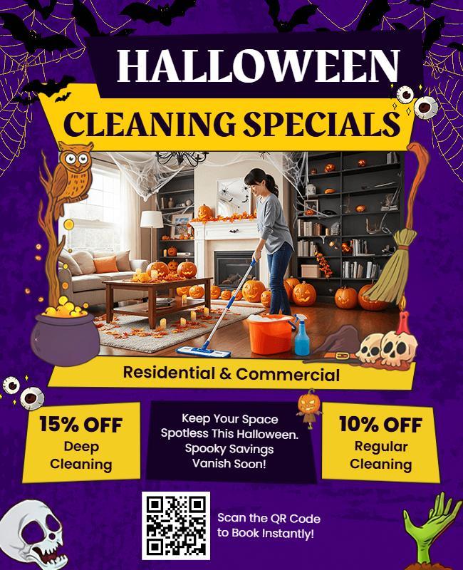 Halloween Cleaning Specials Promotional Flyer Template