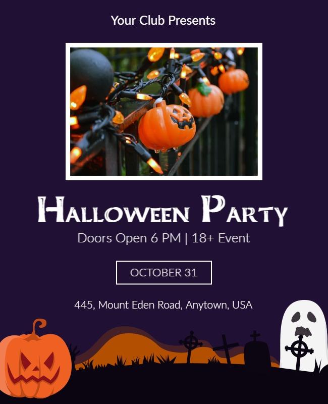 Halloween Club Party Event Flyer Template