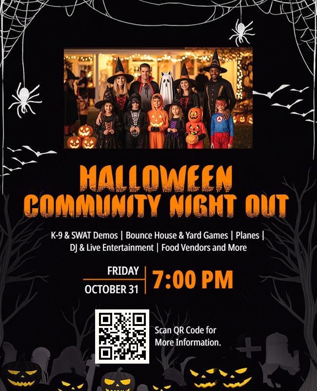 Halloween Community Night Out Event Flyer Template