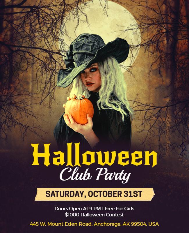 Halloween Costume Club Party Flyer Template