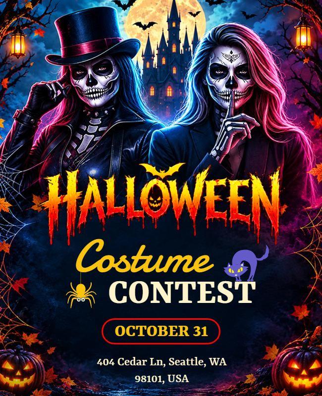 Halloween Costume Contest Event Poster Template