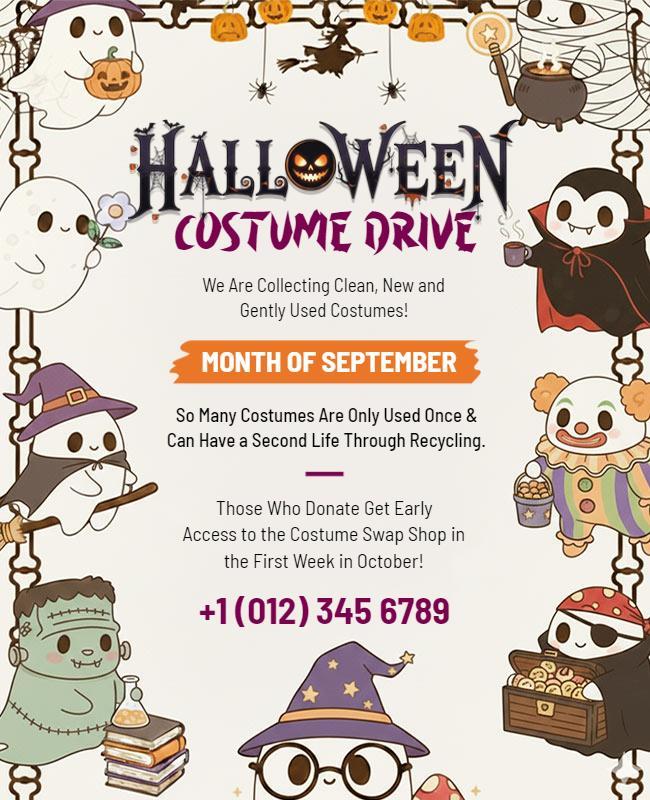 Halloween Costume Drive Donation Flyer Template
