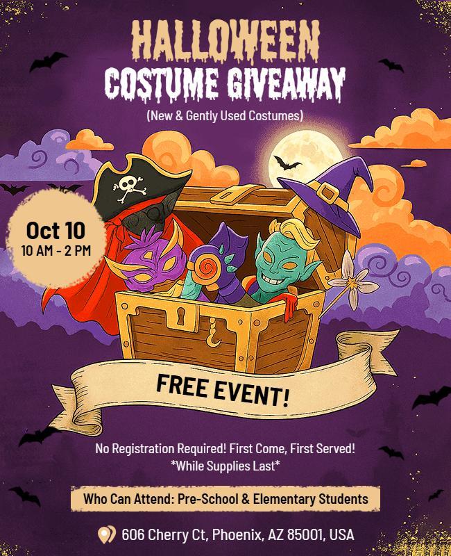 Halloween Costume Giveaway Event Flyer Template