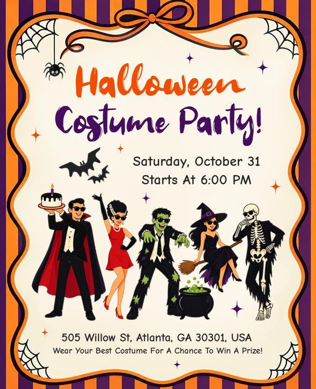 Halloween Costume Party Celebration Poster Template