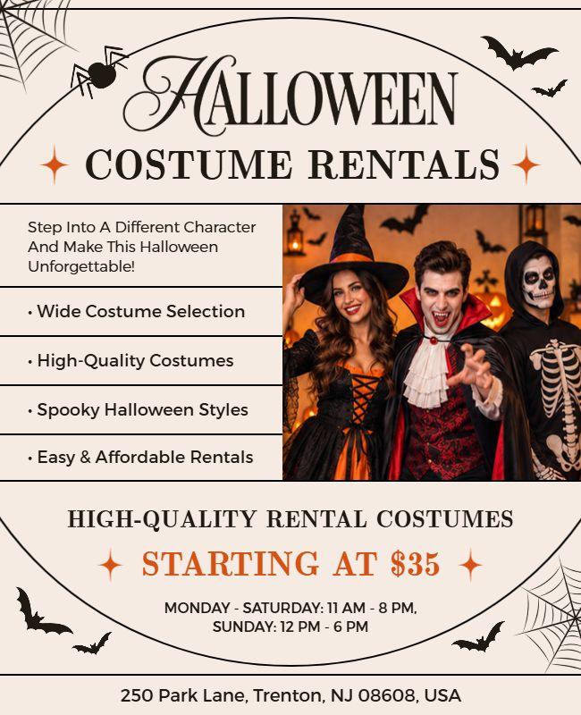 Halloween Costume Rentals Promotion Flyer Template