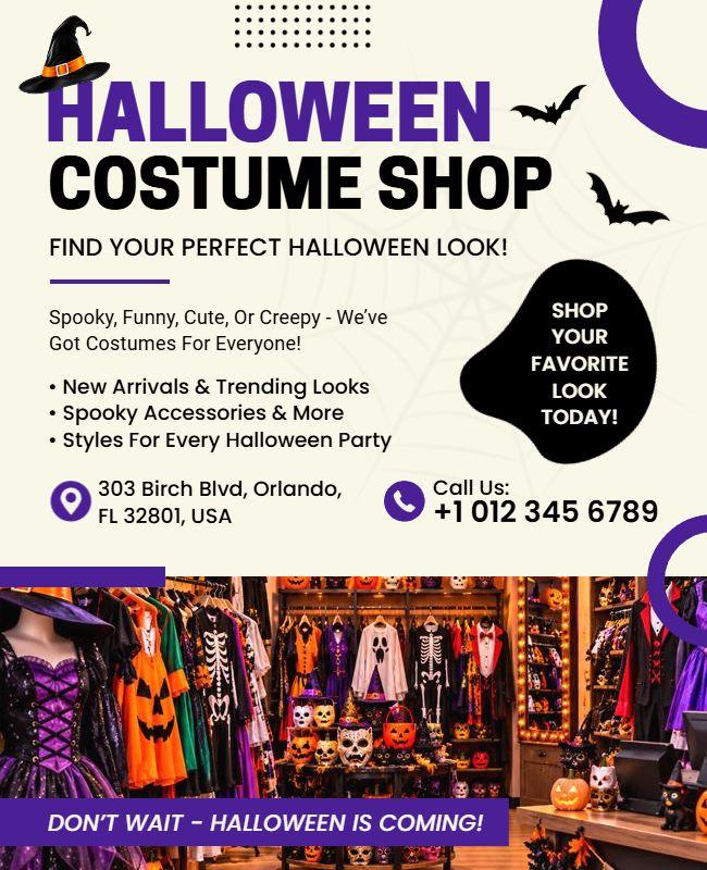 Halloween Costume Shop Promotional Flyer Template