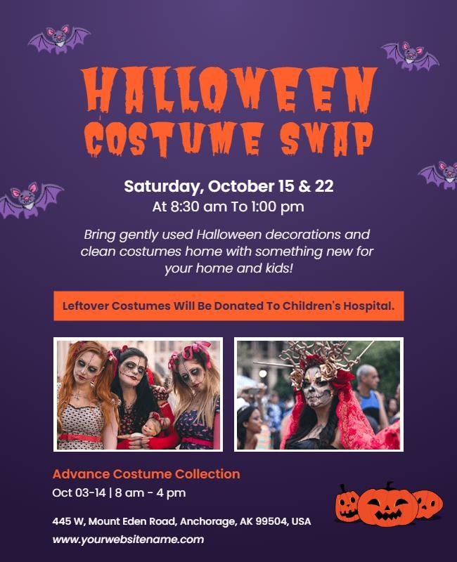 Halloween Costume Swap Event Flyer Template