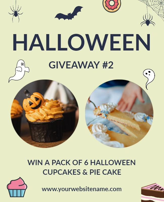 Halloween Cupcake and Pie Cake Giveaway Flyer Template