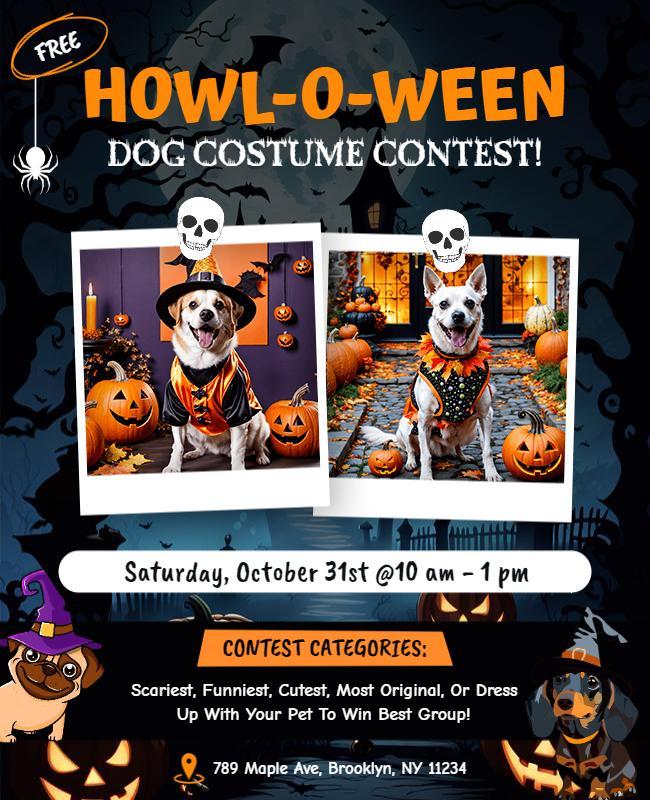 Halloween Dog Costume Contest Event Flyer Template