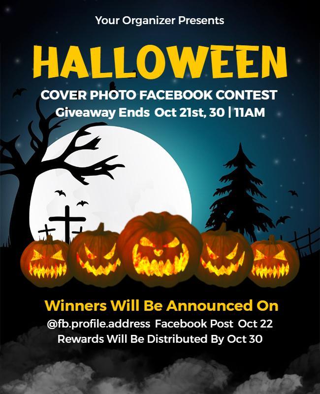 Halloween Facebook Contest Announcement Flyer Template