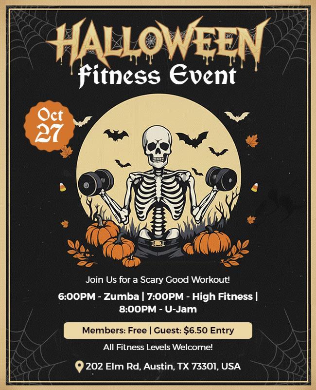 Halloween Fitness Event Flyer Template