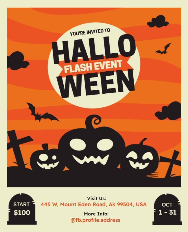 Halloween Flash Event Invitation Flyer Template