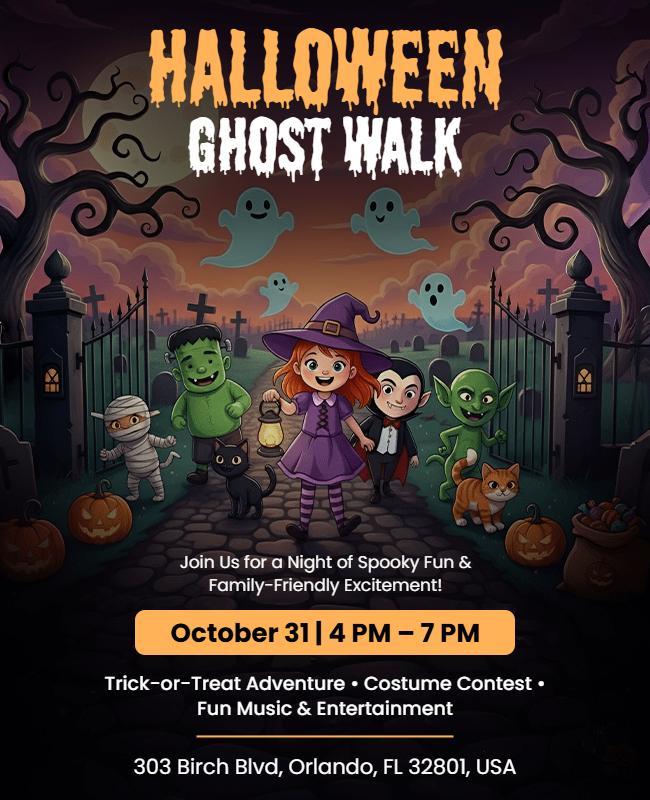 Halloween Ghost Walk Event Flyer Template