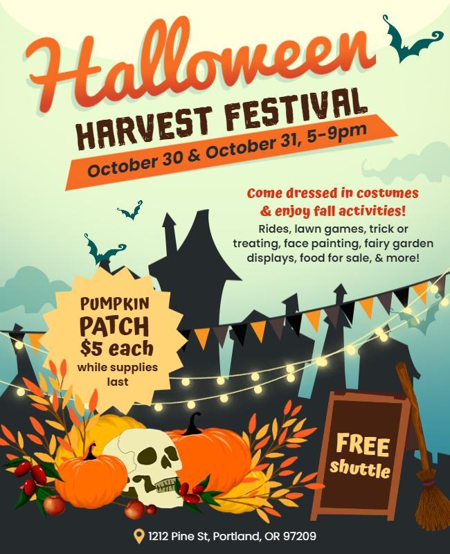 Halloween Harvest Festival Event Flyer Template