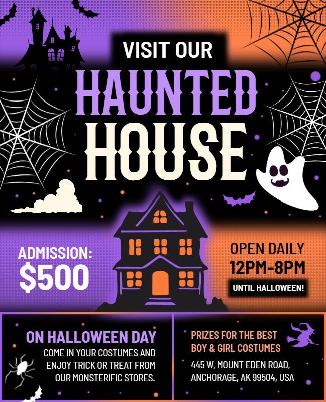 Halloween Haunted House Event Flyer Template