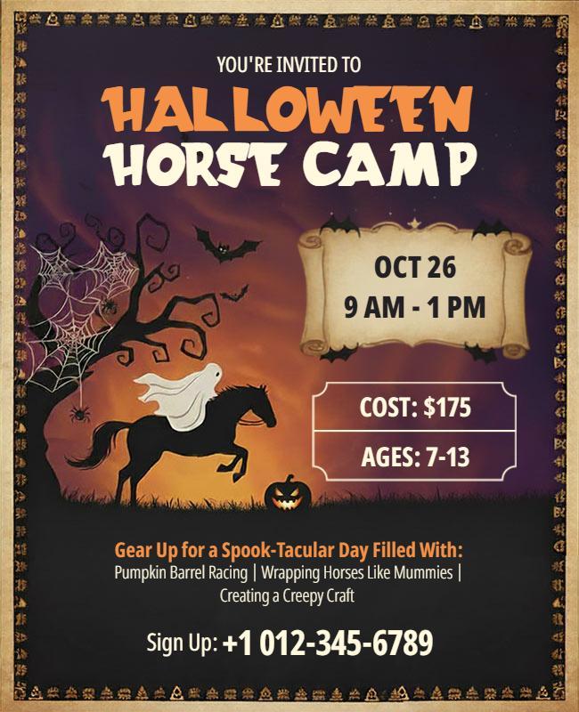 Halloween Horse Camp Event Flyer Template