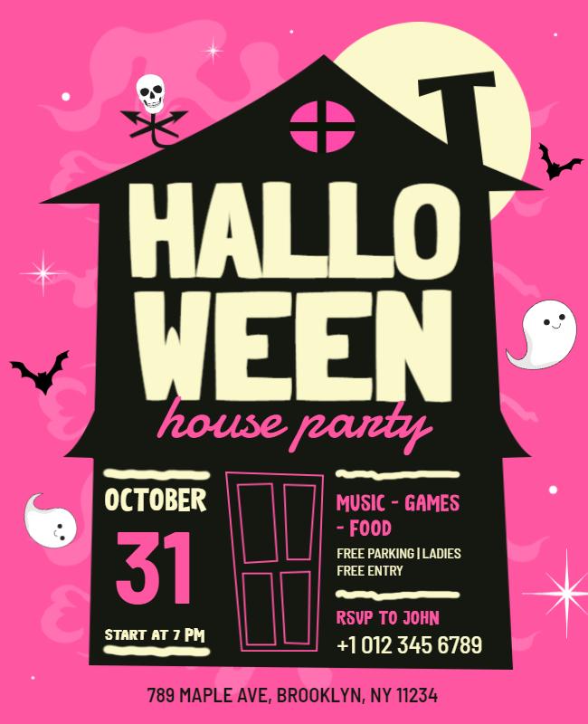 Halloween House Party Event Flyer Template