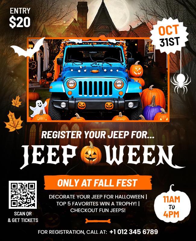 Halloween Jeep Contest Event Flyer Template