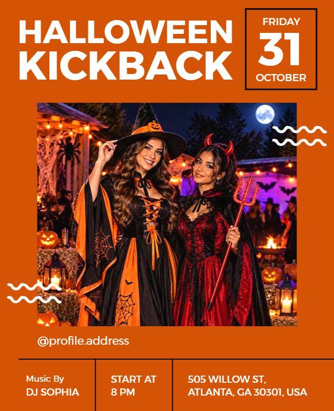 Halloween Kickback Party Poster Template