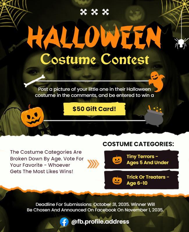 Halloween Kids Costume Contest Flyer Template