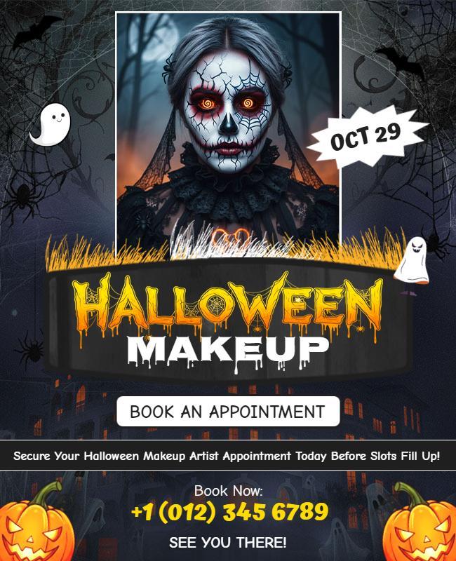 Halloween Makeup Appointment Promotion Flyer Template