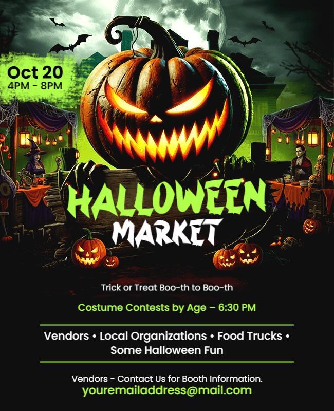 Halloween Market Event Flyer Template