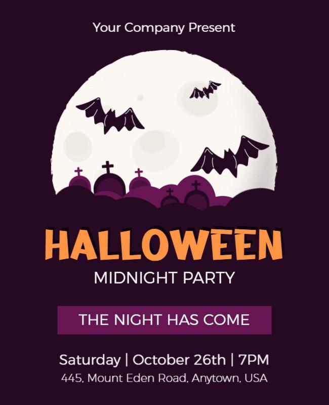 Halloween Midnight Party Flyer Template