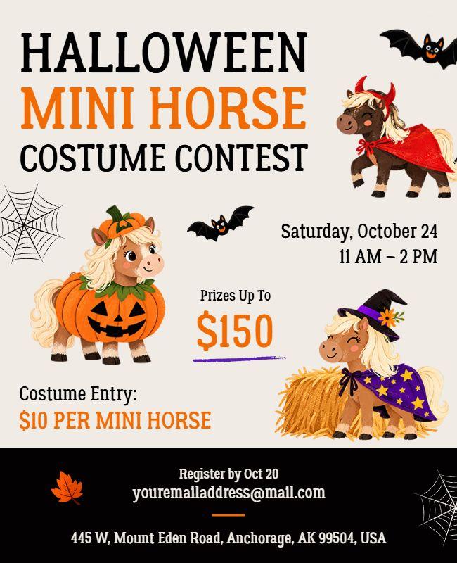 Halloween Mini Horse Costume Contest Flyer Template