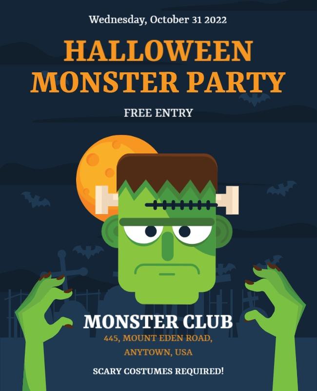 Halloween Monster Party Event Flyer Template