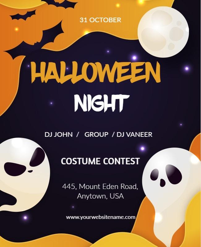 Halloween Night Costume Contest Flyer Template