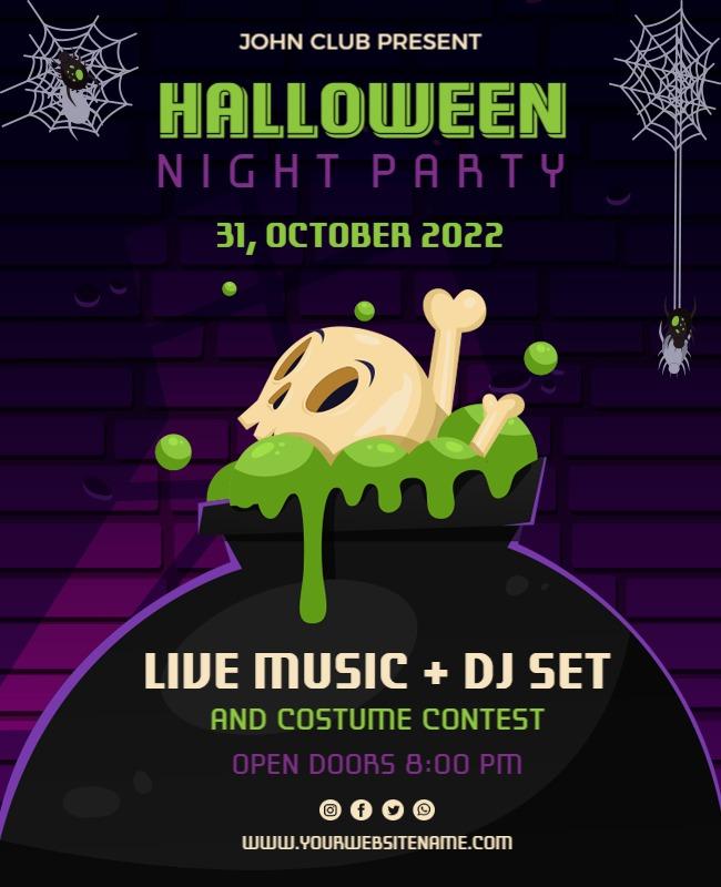 Halloween Night Party with Live Dj Flyer Template