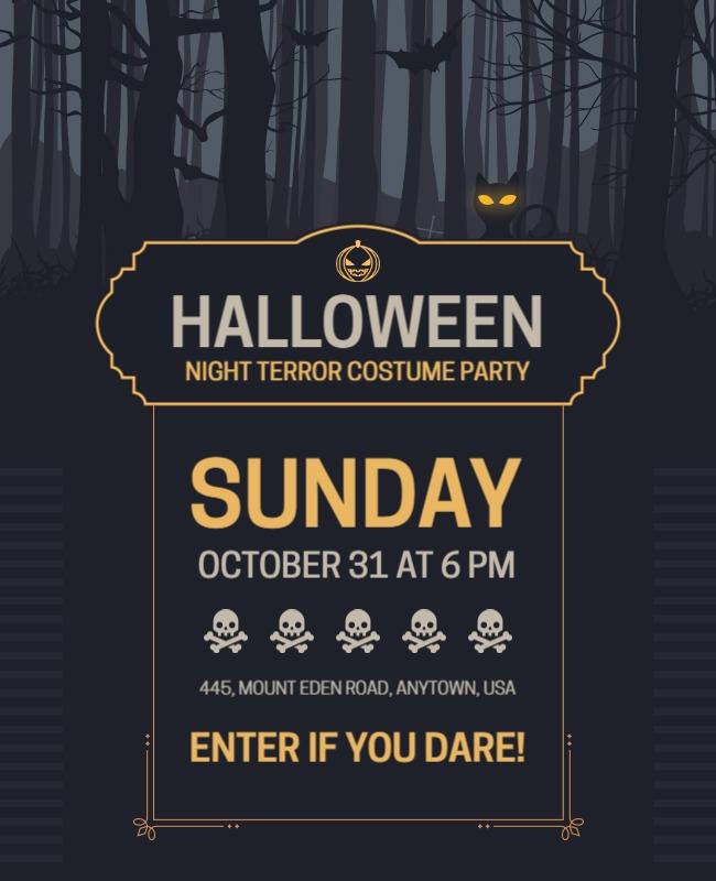 Halloween Night Terror Costume Party Flyer Template