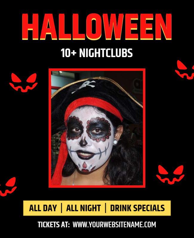 Spooky Halloween Nightclub Costume Bash Flyer Template