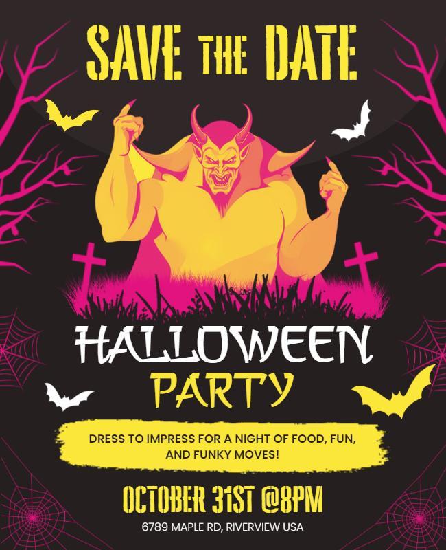 Halloween Party Celebration Flyer Template