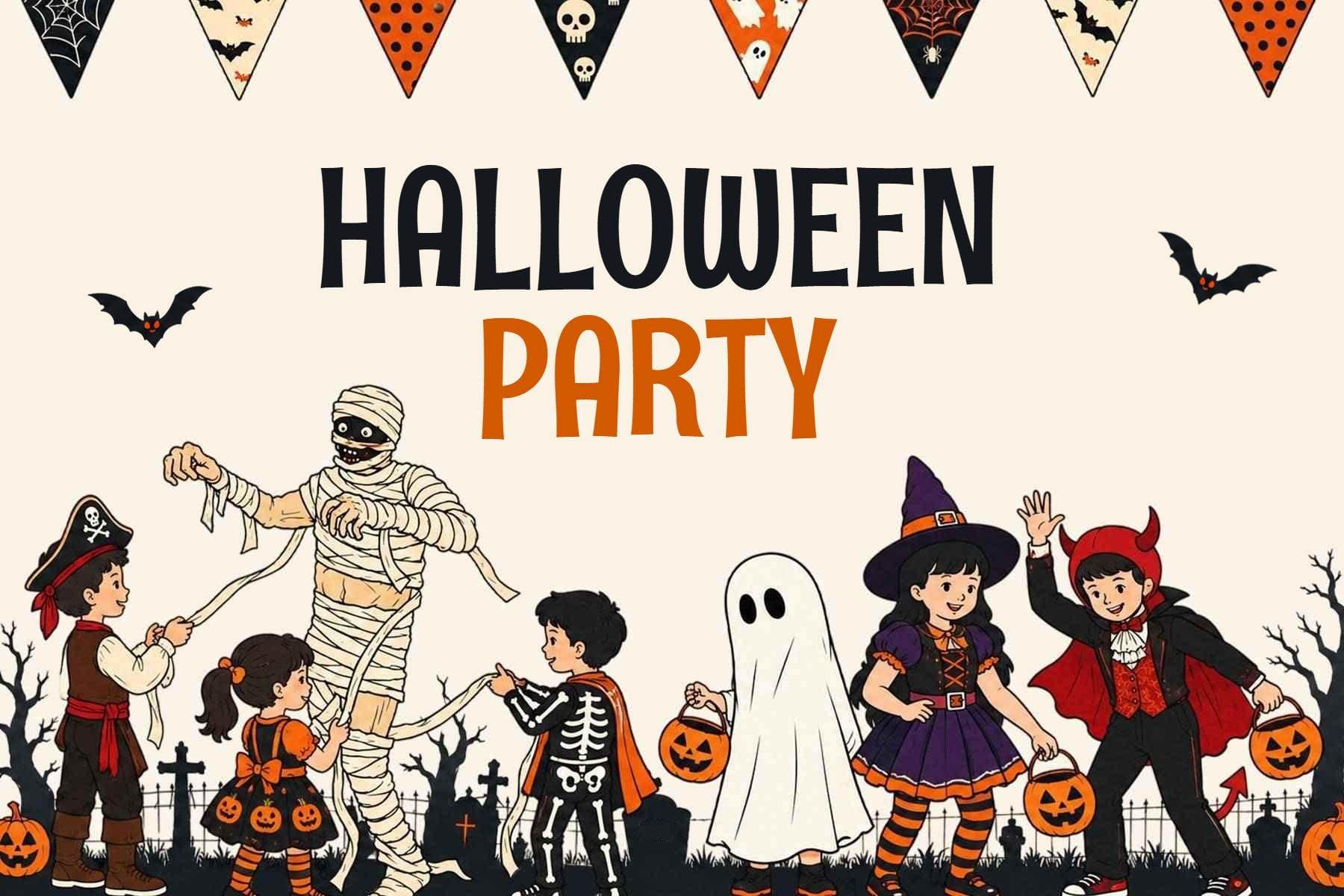 Halloween Party Event Postcard Template