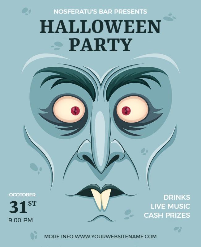 Halloween Party Event with Drinks and Live Music Flyer Template