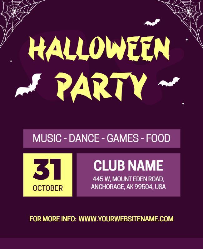 Halloween Party with Music and Games Flyer Template