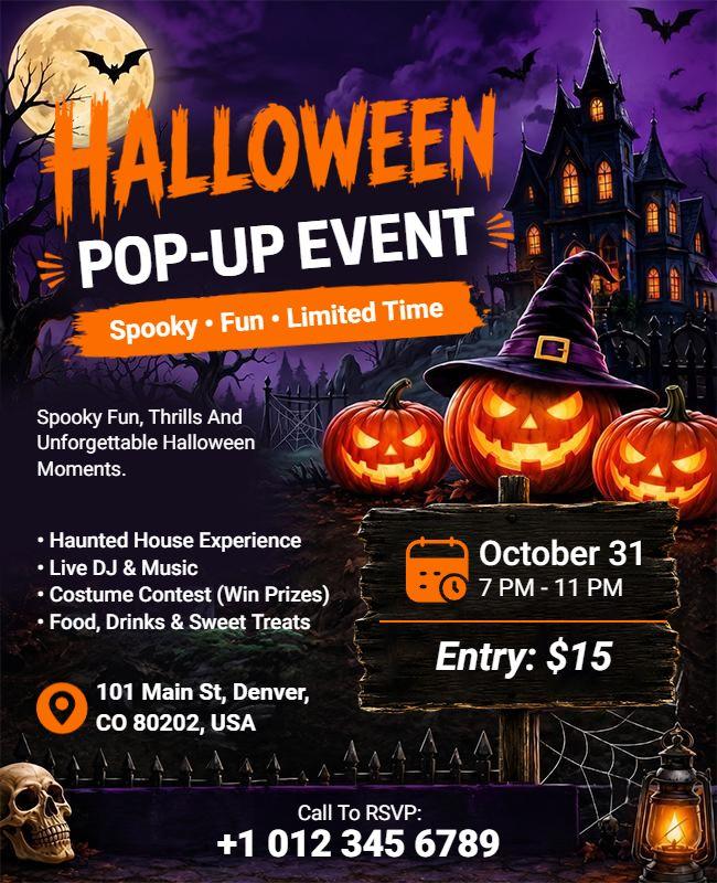 Halloween Pop-up Event Promotional Flyer Template
