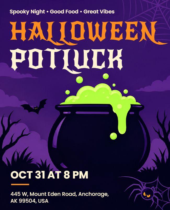 Halloween Potluck Event Poster Template