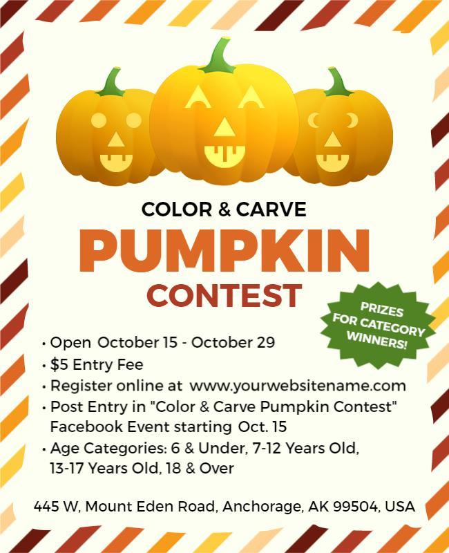 Halloween Pumpkin Carving Competition Flyer Template