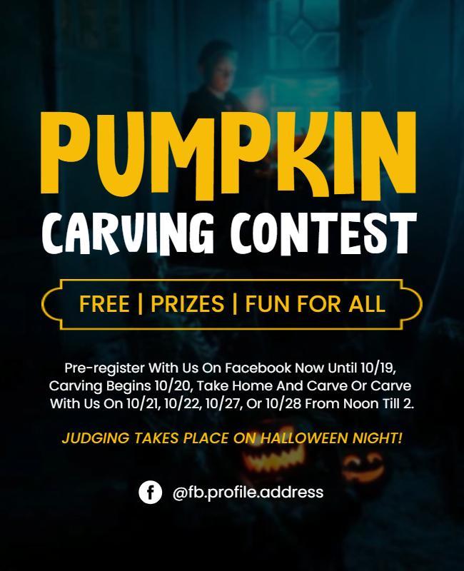 Halloween Pumpkin Carving Contest Event Flyer Template